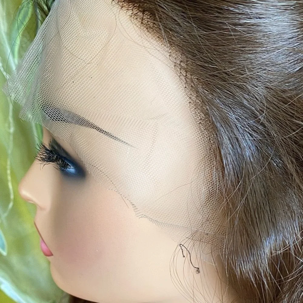 lace front wig- wavy chocolate brunette